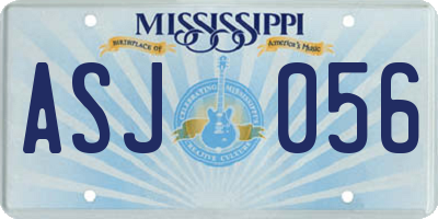 MS license plate ASJ056