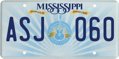 MS license plate ASJ060