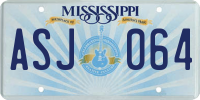 MS license plate ASJ064