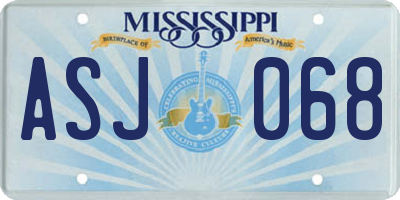 MS license plate ASJ068