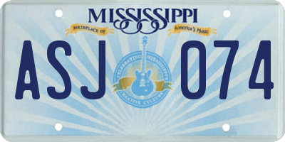 MS license plate ASJ074