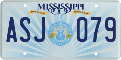 MS license plate ASJ079