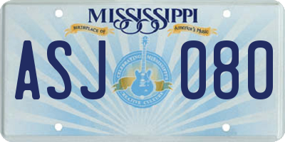 MS license plate ASJ080