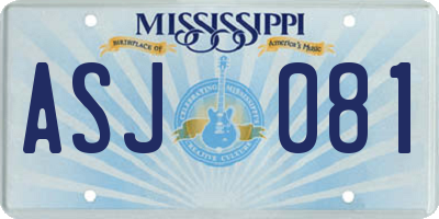 MS license plate ASJ081
