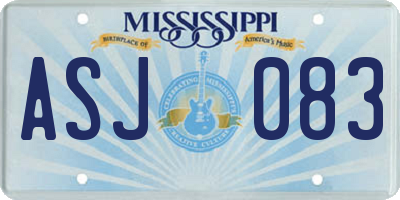 MS license plate ASJ083