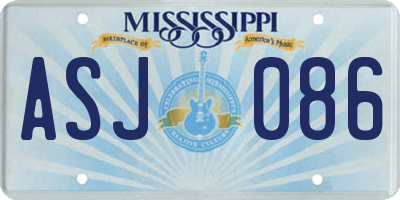 MS license plate ASJ086