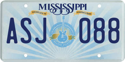 MS license plate ASJ088