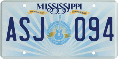 MS license plate ASJ094