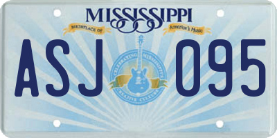 MS license plate ASJ095