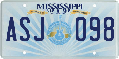 MS license plate ASJ098