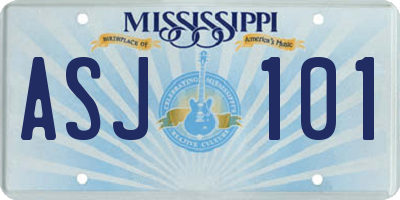 MS license plate ASJ101