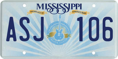 MS license plate ASJ106