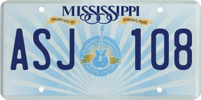MS license plate ASJ108
