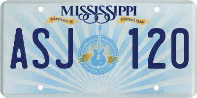 MS license plate ASJ120