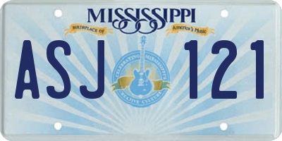 MS license plate ASJ121
