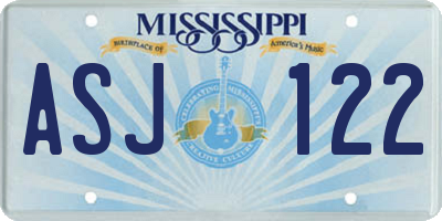 MS license plate ASJ122
