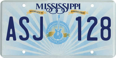 MS license plate ASJ128