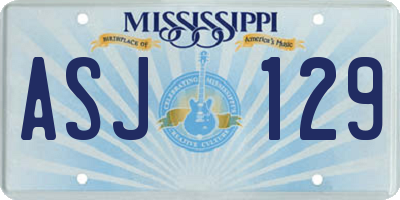 MS license plate ASJ129