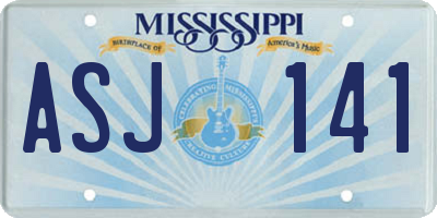 MS license plate ASJ141