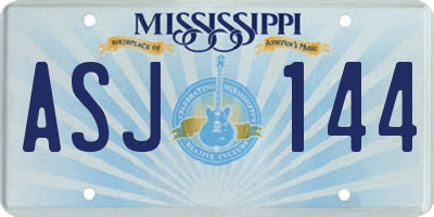 MS license plate ASJ144