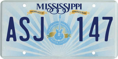 MS license plate ASJ147