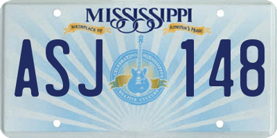 MS license plate ASJ148