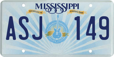 MS license plate ASJ149