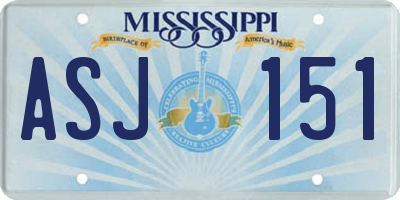 MS license plate ASJ151