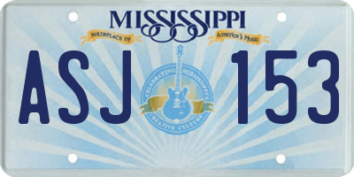 MS license plate ASJ153