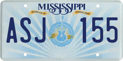 MS license plate ASJ155