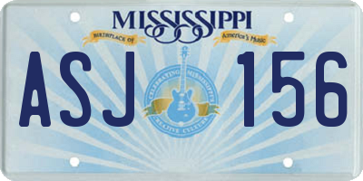 MS license plate ASJ156