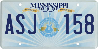 MS license plate ASJ158