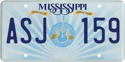 MS license plate ASJ159
