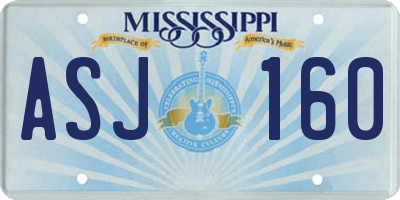 MS license plate ASJ160