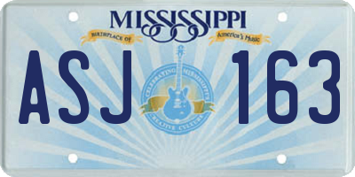 MS license plate ASJ163