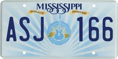MS license plate ASJ166