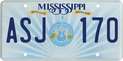 MS license plate ASJ170