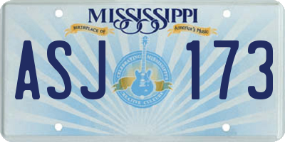 MS license plate ASJ173