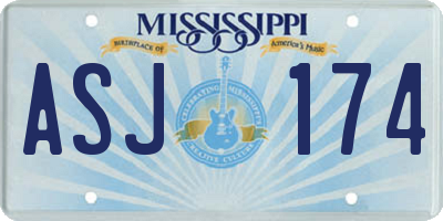 MS license plate ASJ174