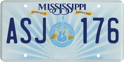 MS license plate ASJ176