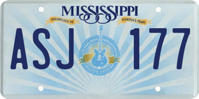 MS license plate ASJ177