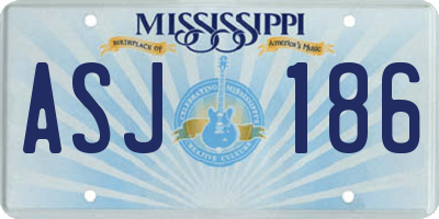 MS license plate ASJ186