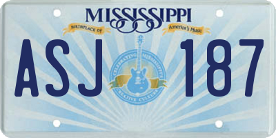 MS license plate ASJ187