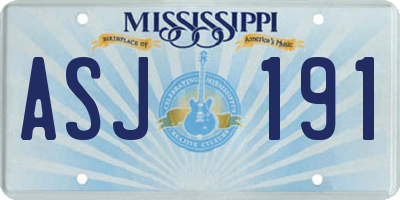 MS license plate ASJ191