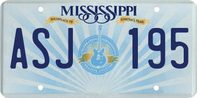 MS license plate ASJ195