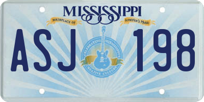 MS license plate ASJ198