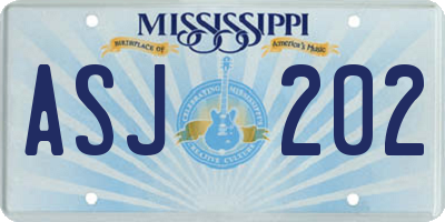 MS license plate ASJ202