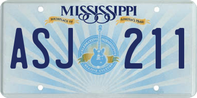 MS license plate ASJ211
