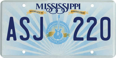 MS license plate ASJ220