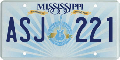 MS license plate ASJ221